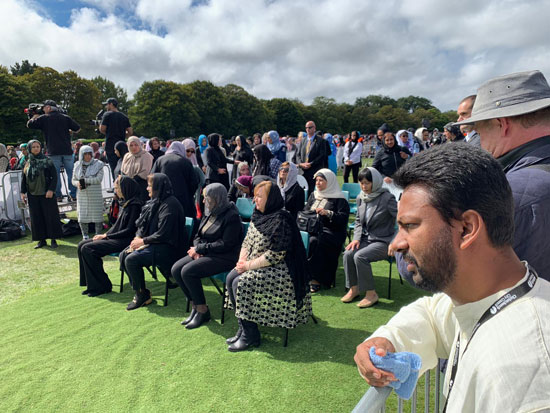 وزيرة الهجرة تشارك فى الجنازة الرسمية لشهداء حادث مسجدى نيوزيلندا (1)