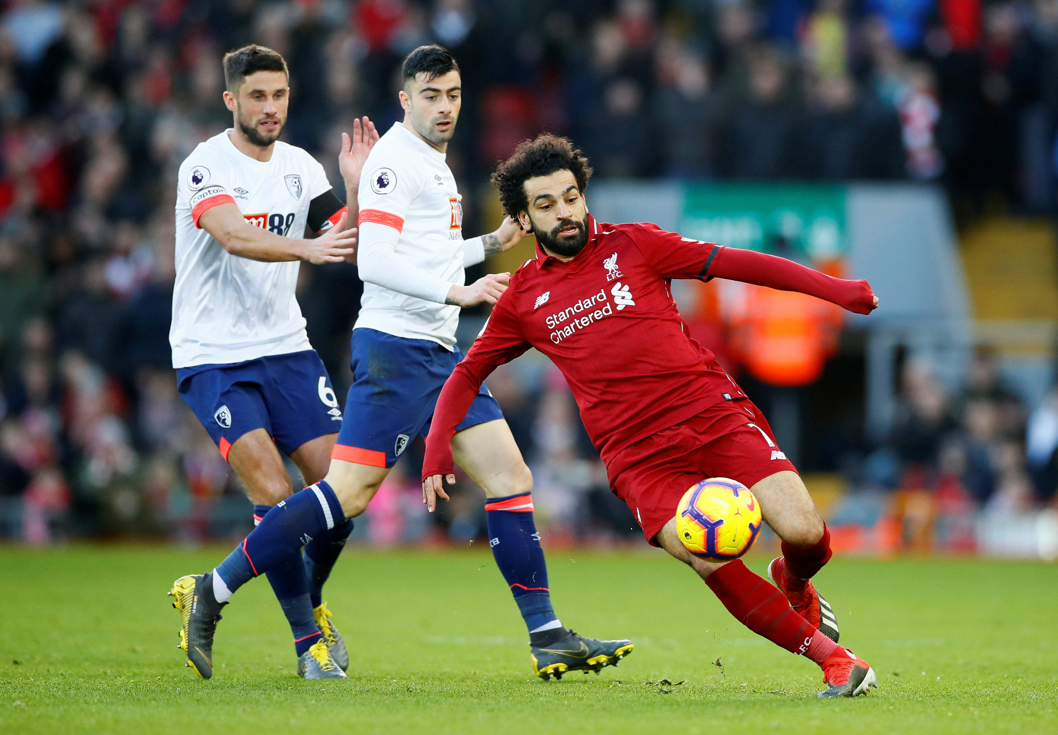 محمد صلاح في مباراة ليفربول وبورنموث