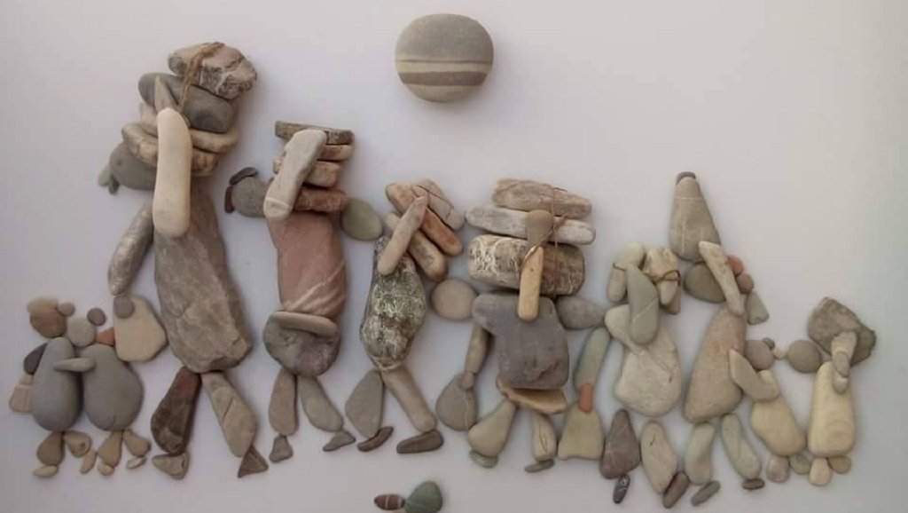 الهجرة الجماعية لشعب سوريا للفنان نزار على بدر (1)