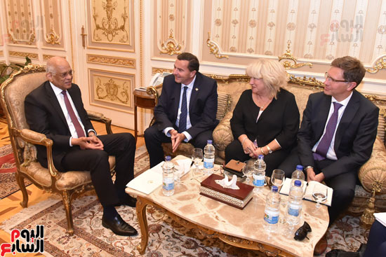 الدكتور على عبد العال رئيس مجلس النواب مع السيناتور الفرنسى داميان رينار (4)