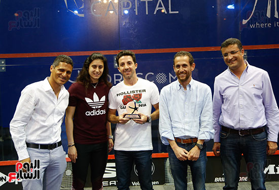 عمرو منسي ونور الشربيني يشهدان توزيع الجوائز ببطولة الجونة للرواد للأسكواش (5)