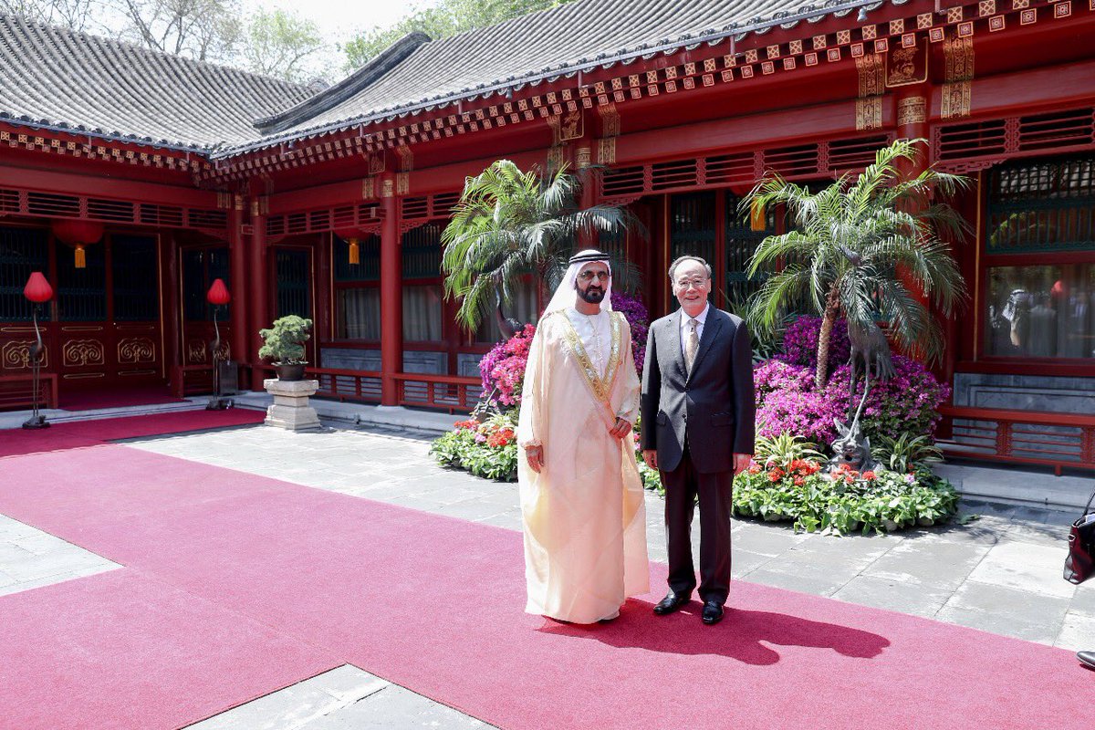 بن راشد مع نائب الرئيس الصينى