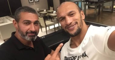 ياسر جلال مع لاعب المصارعة الرومانى كرم جابر ياسر جلال مع لاعب المصارعة الرومانى كرم جابر