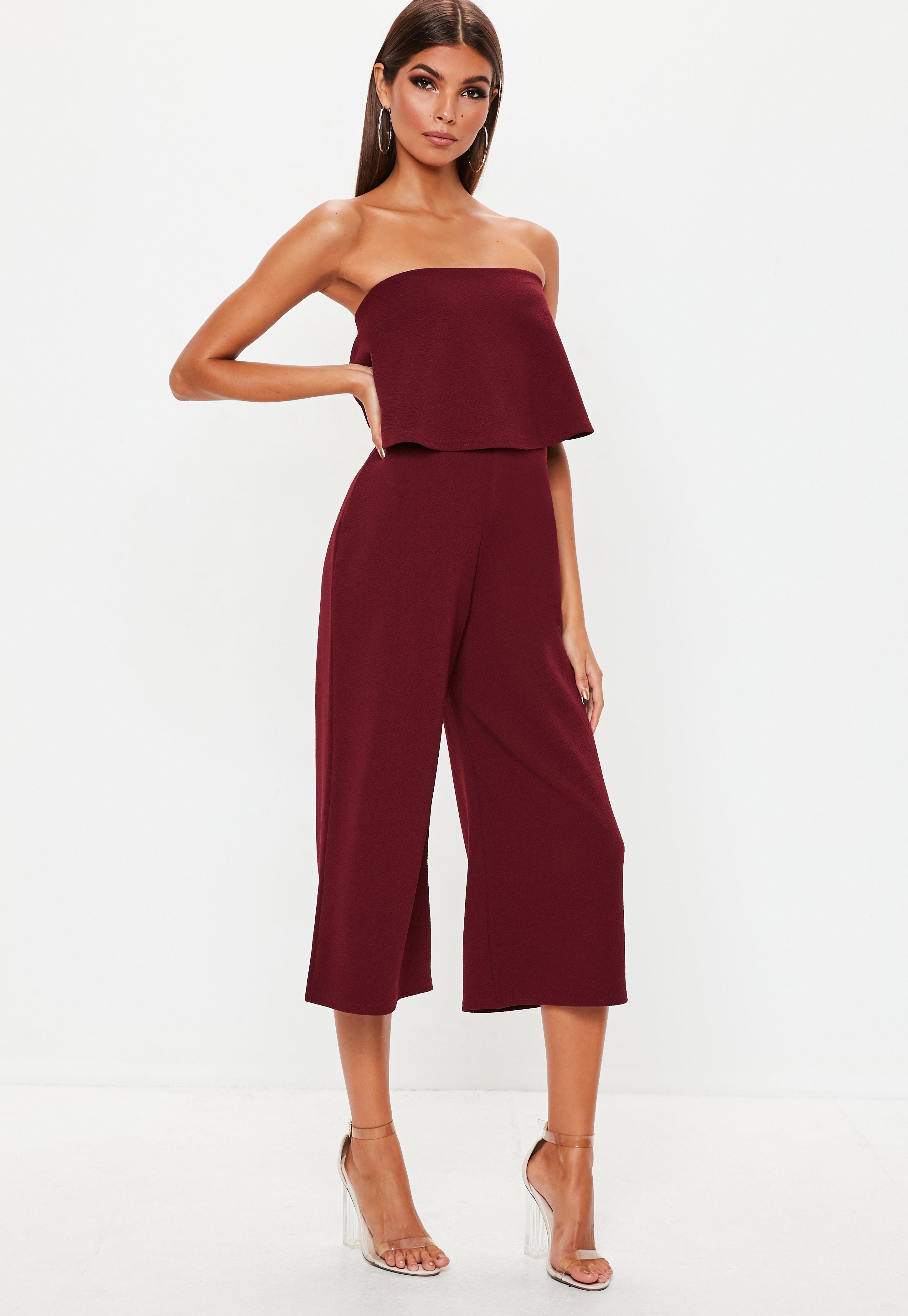 burgundy-double-layer-culotte-jumpsuit