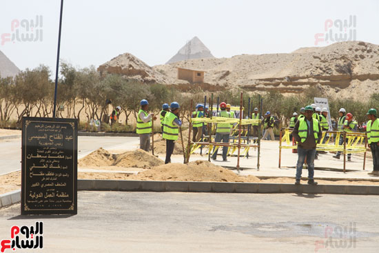 وزيرا القوى العاملة والآثار يشهدان زرع 100 شجرة بالمتحف المصرى الكبير (18)