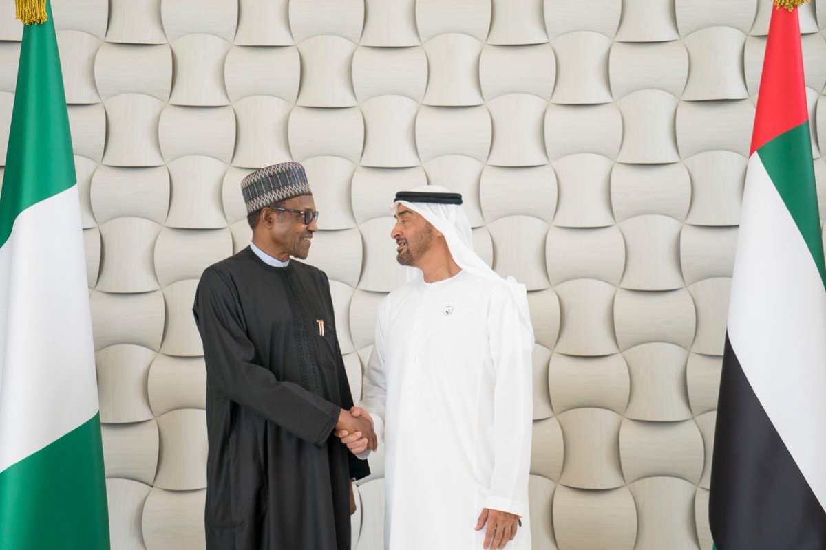 محمد بن زايد يستقبل رئيس نيجيريا