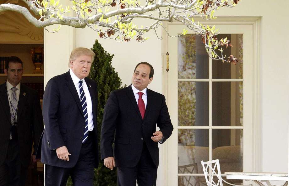 الرئيس السيسى وترامب فى حديقة البيت الأبيض