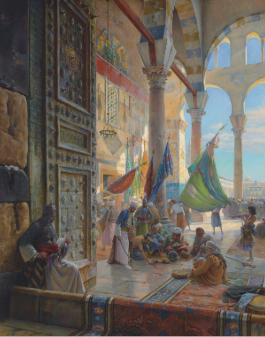 لوحة باحة المسجد الأموى بدمشق