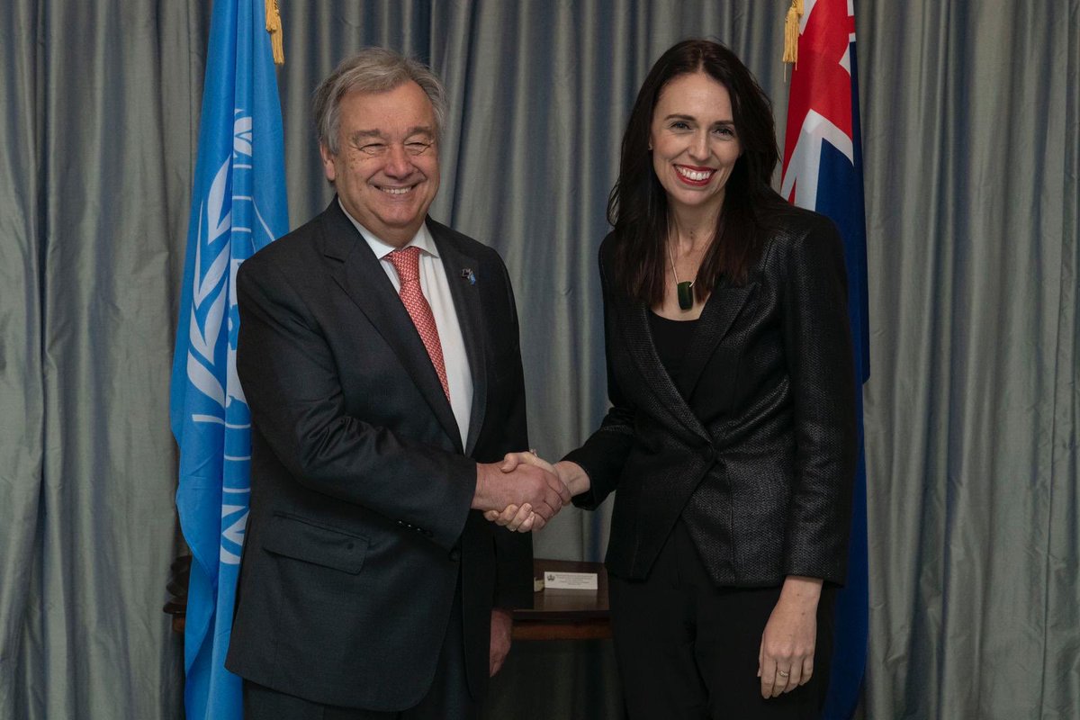 أمين عام الأمم المتحدة يتلقى رئيسة وزراء نيوزيلندا