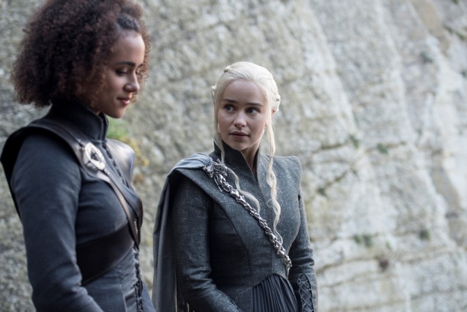 Emilia Clarke and Nathalie Emmanuel in Game of Thrones
