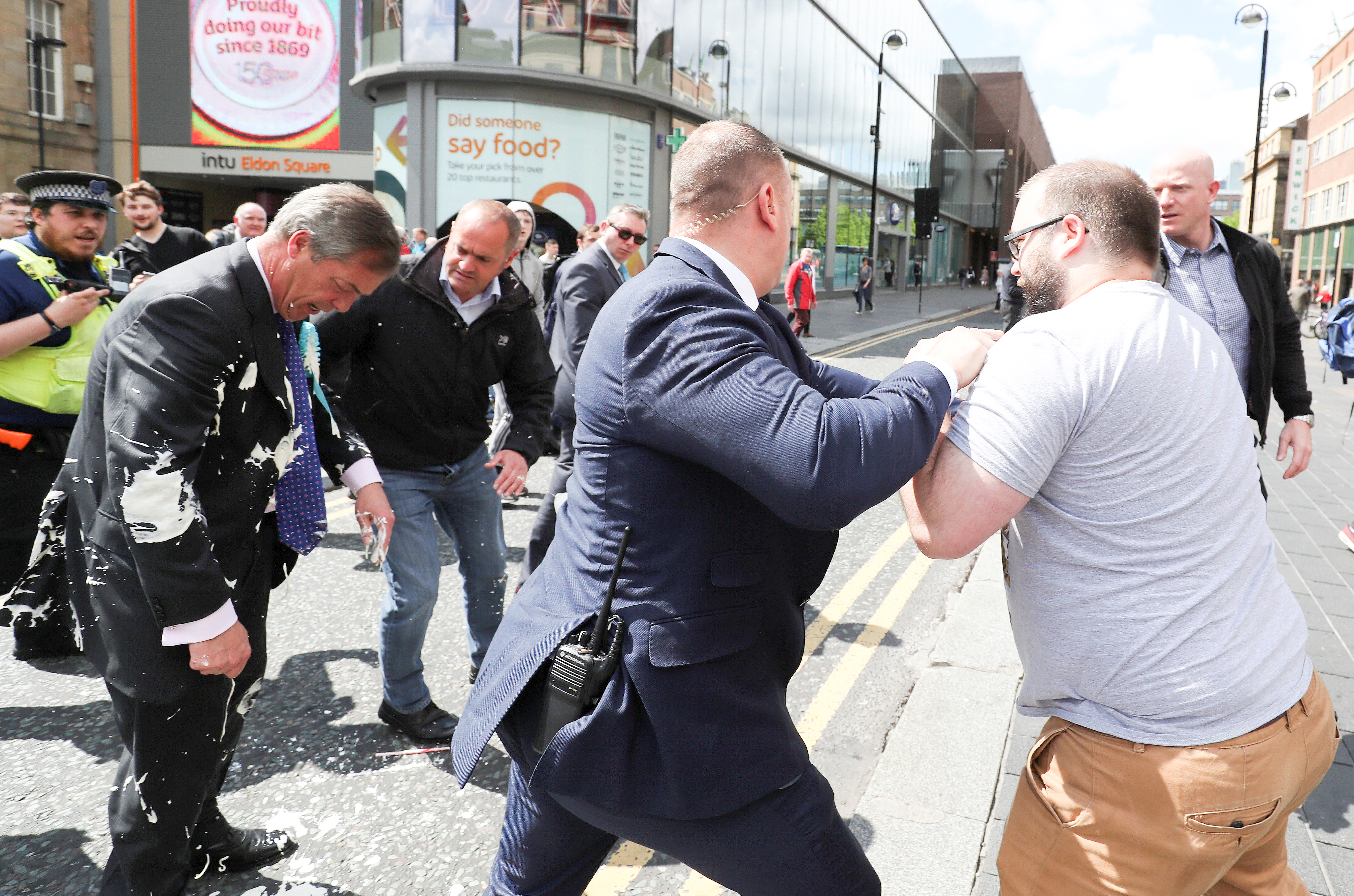 A person trying to attack the British politician