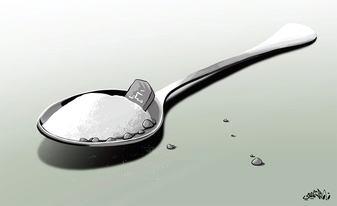 كاريكاتير يحذر من مخاطر السكر