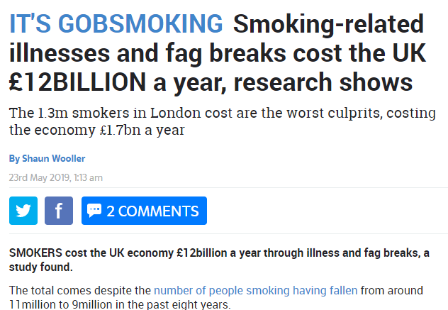 التدخين مشكلة كبيرة فى بريطانيا
