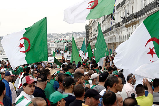 علم الجزائر يرفرف فى المظاهرات