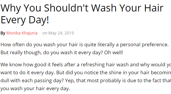 لماذا لا تغسل شعرك يوميا