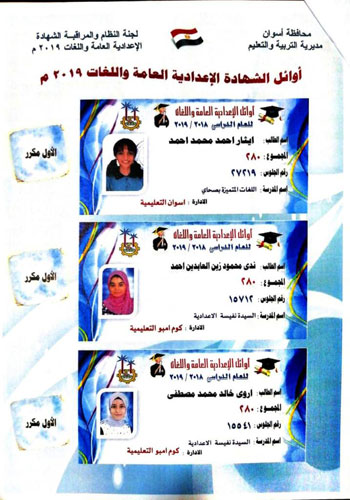 أوائل الشهادة الإعدادية بمحافظة أسوان (12)
