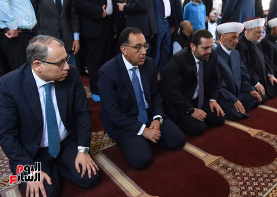مدبولى يصلى الجمعة مع نظيره اللبنانى بأحد مساجد بيروت (5)