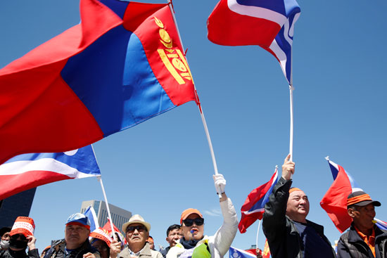 جانب من الاحتجاجات فى منغوليا