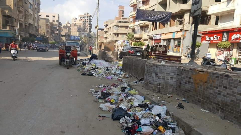القمامة بأحد شوارع المحلة