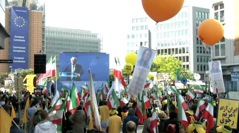 مظاهرات المعارضة الإيرانية فى بروكسل