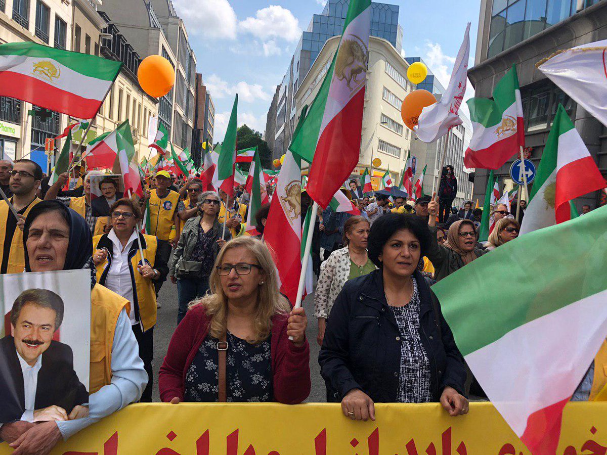مسيرات مظاهرات المعارضة الإيرانية فى بروكسل