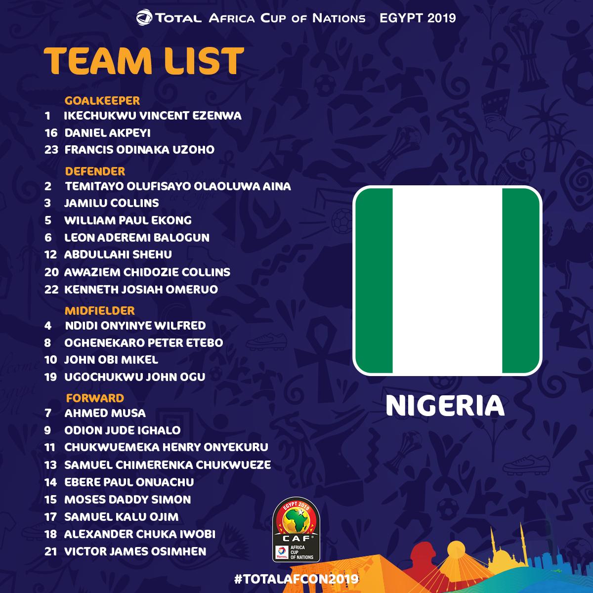 قائمة نيجيريا