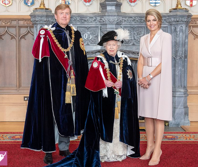 ملك ومللكة هولندا مع الملكة اليزابيث