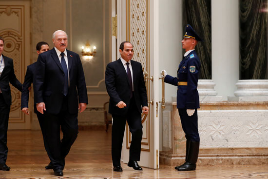 الرئيس عبد الفتاح السيسى و ألكسندر لوكاشينكو فى قصر الرئاسة 
