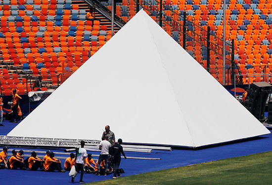 Preparations for the opening of the African Cup of Nations at Cairo Stadium