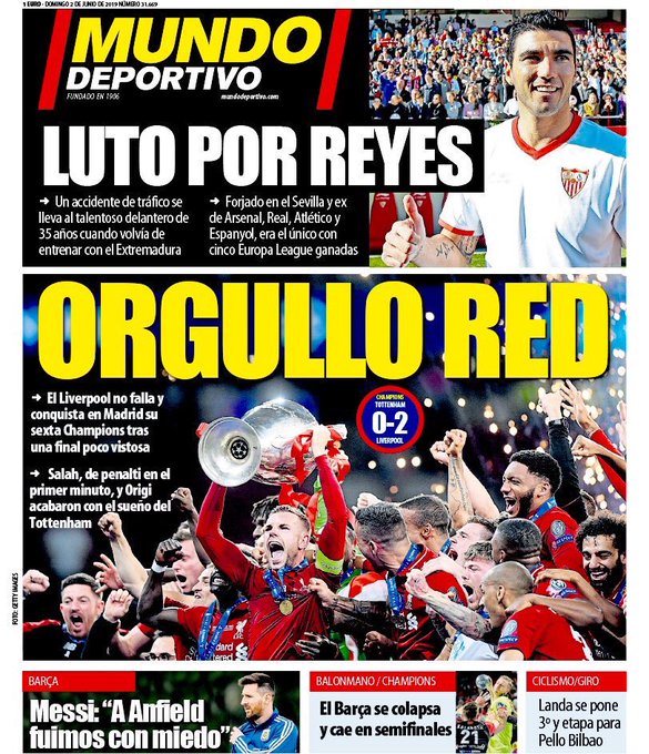 غلاف صحيفة موندو ديبورتيفو