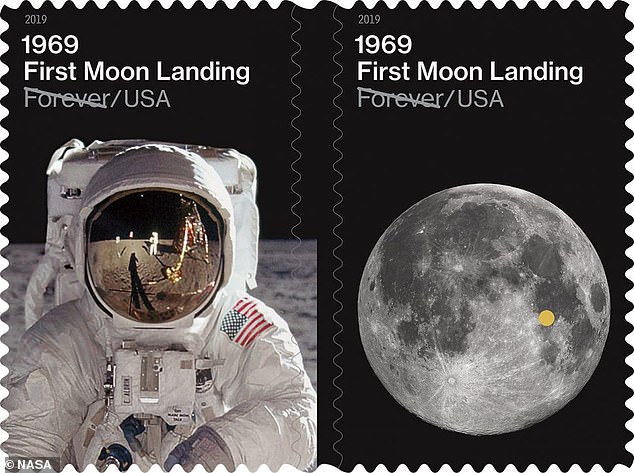 Apollo 11 mission postage stamps