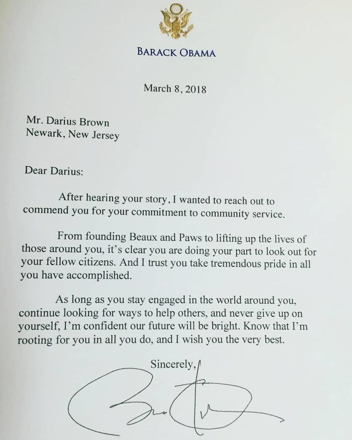 تكريم باراك أوباما لداريوس براون