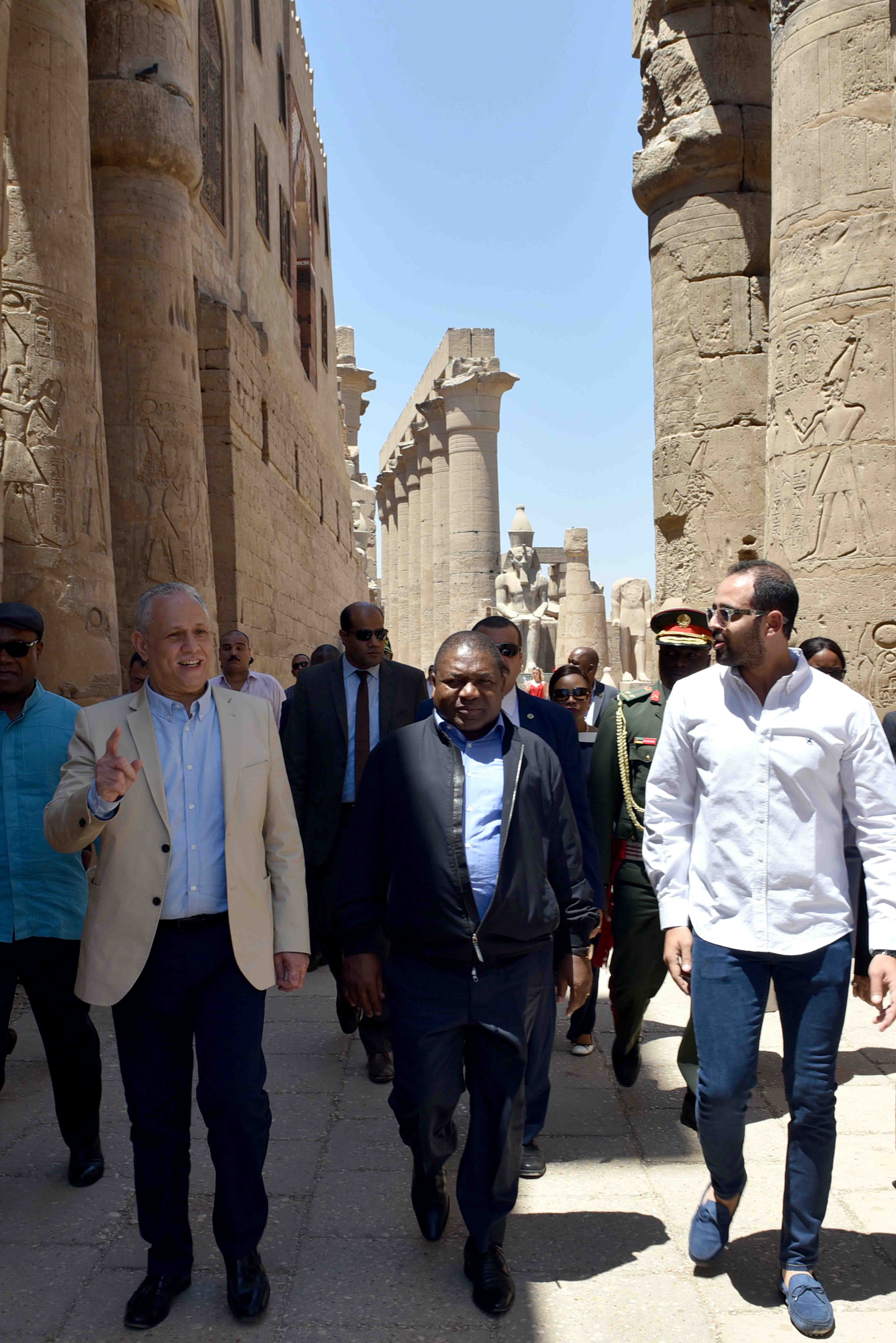 كواليس زيارة رئيس جمهورية موزمبيق للمعالم الفرعونية بمحافظة الأقصر (4)
