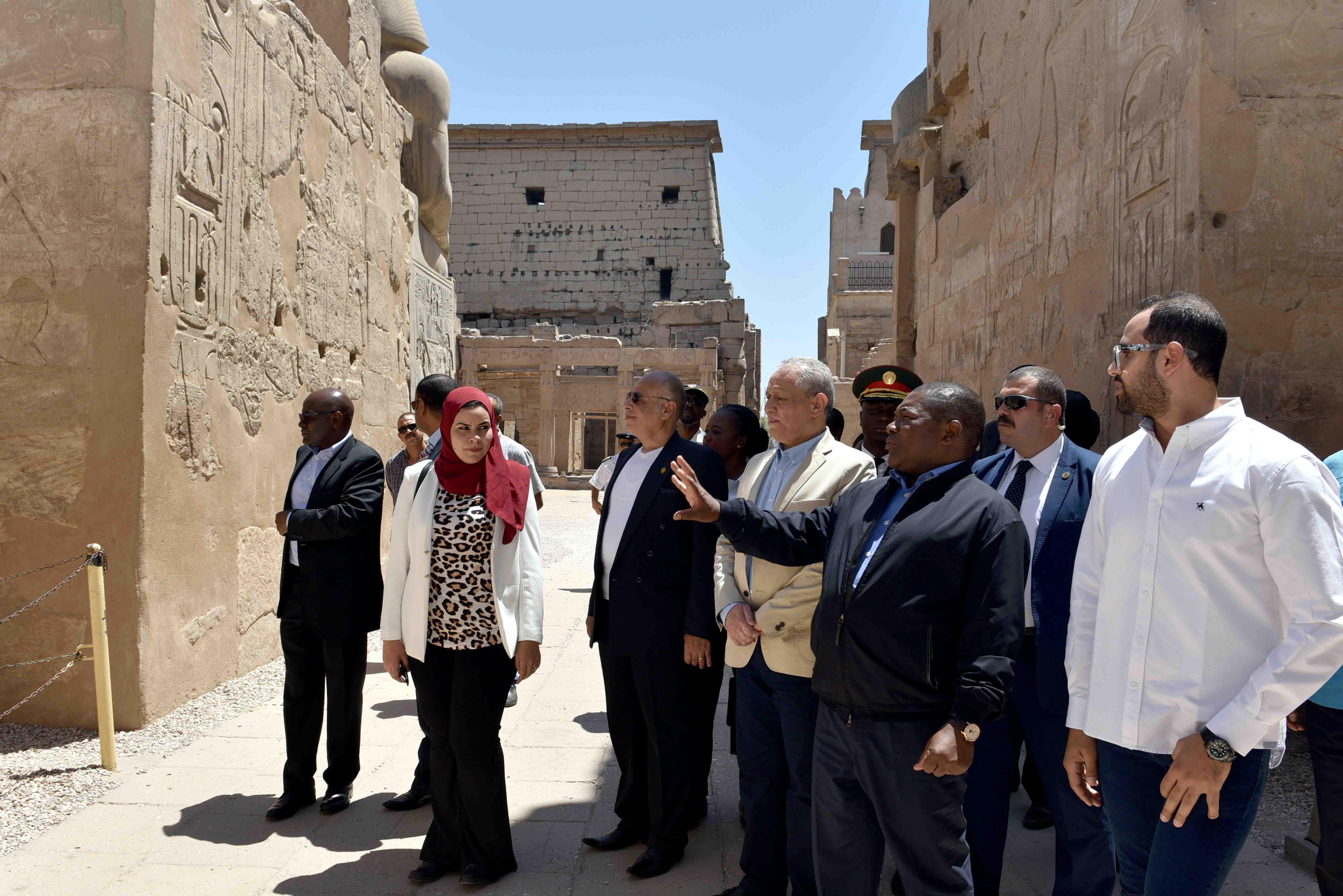 كواليس زيارة رئيس جمهورية موزمبيق للمعالم الفرعونية بمحافظة الأقصر (2)