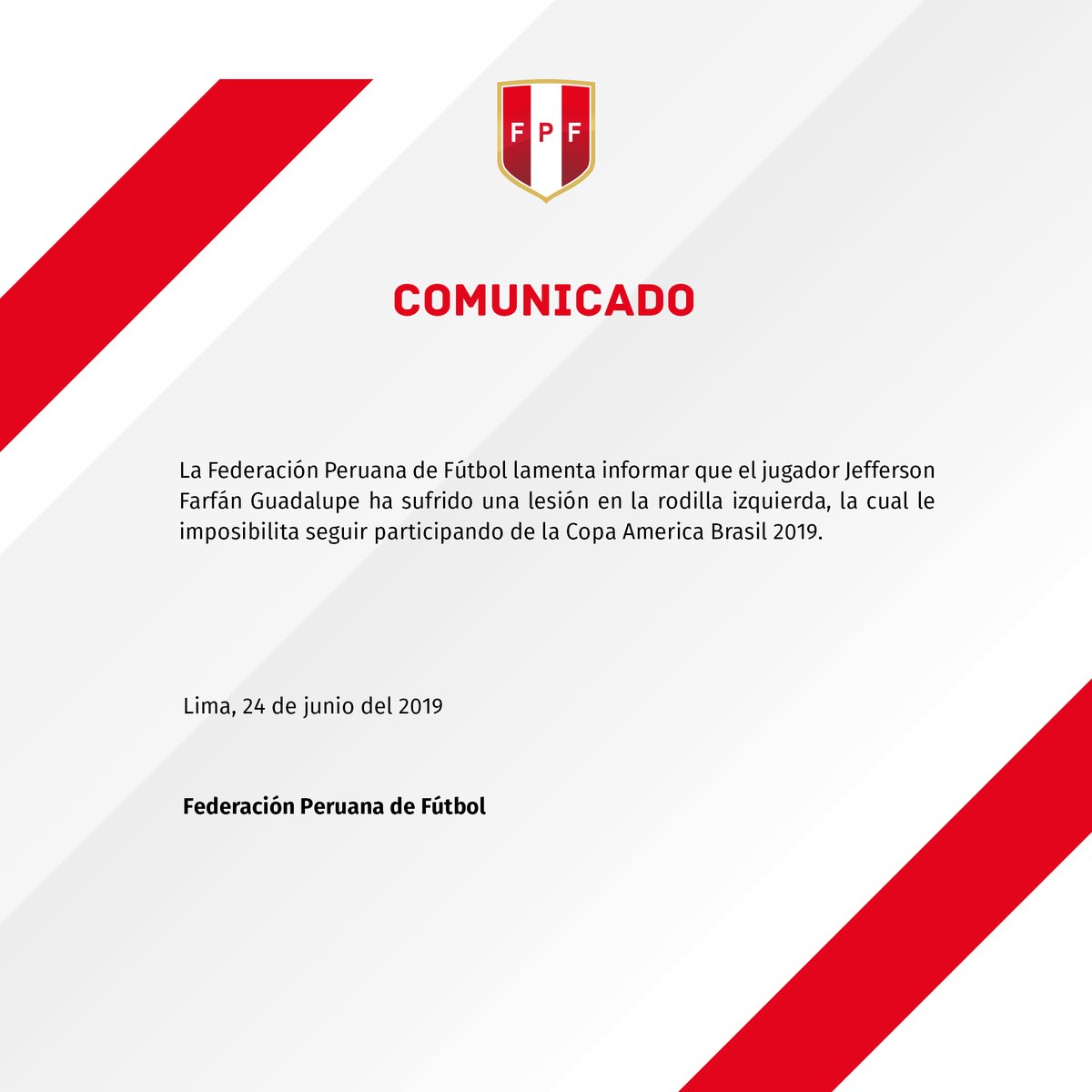 بيان اتحاد بيرو لكرة القدم