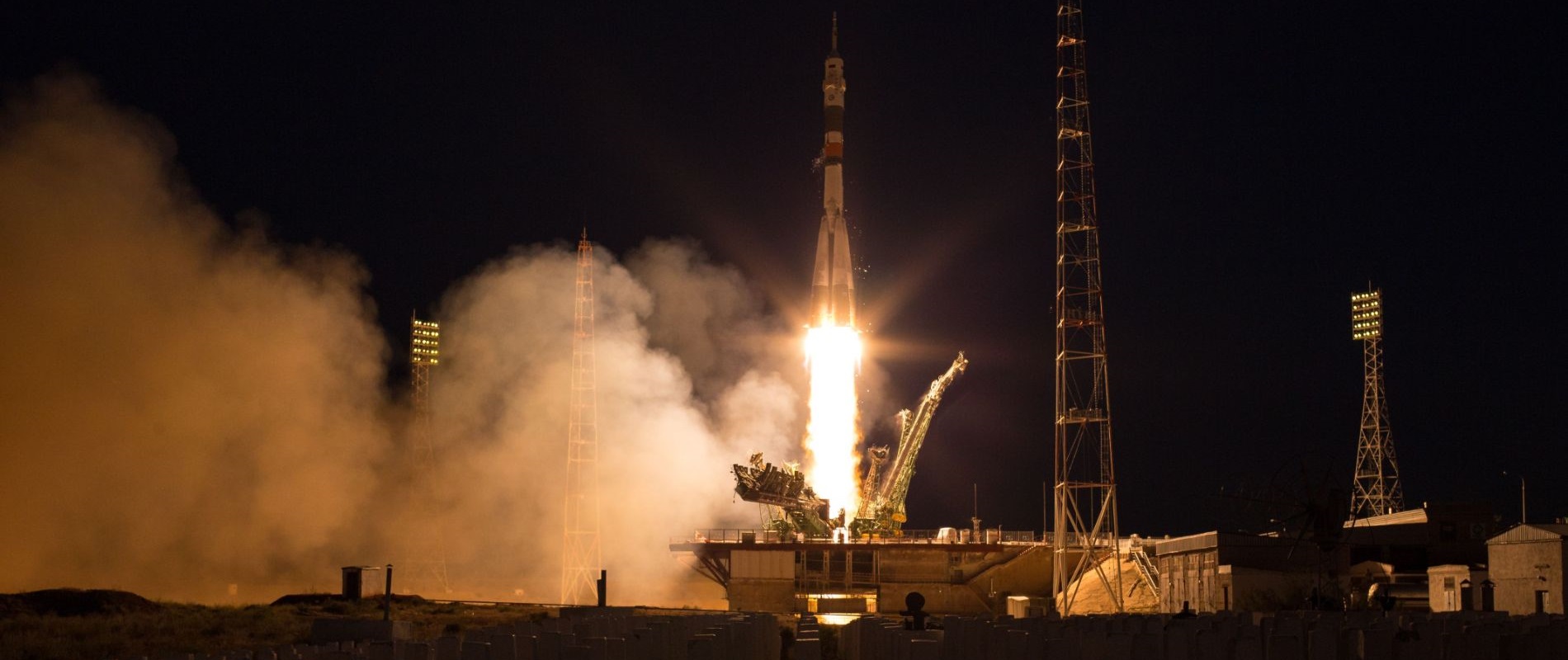 لحظة انطلاق Soyuz MS-11 فى عام 2018