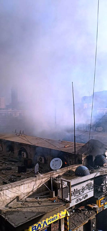 حريق بسوق الخضار بالموسكى (2)