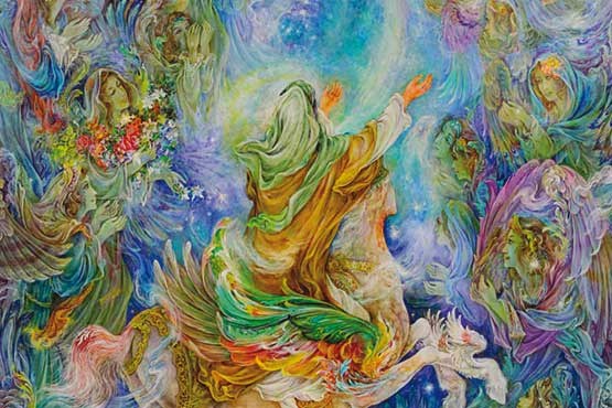 المعراج في لوحة للرسام الإيراني فرشجيان