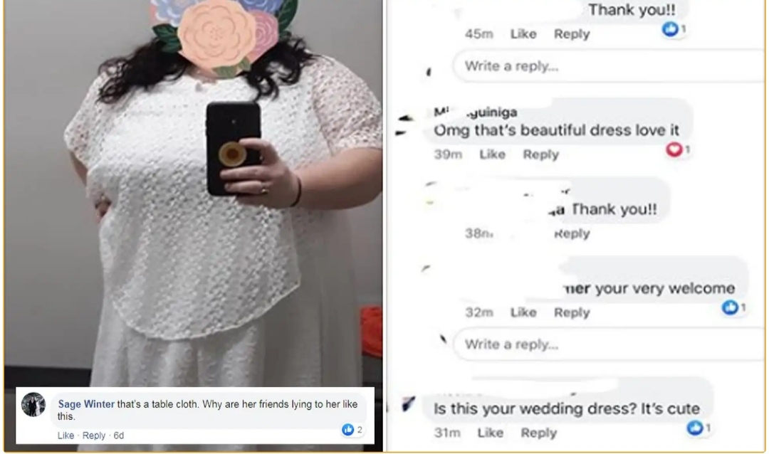 مالحقتش تفرح.. سيدة تنشر صور لفستان زفافها لكن التعليقات كانت صادمة  (1)