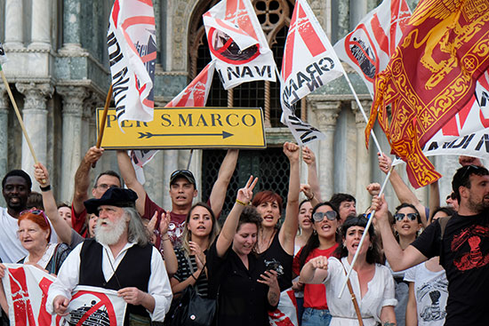 Protests in Italian Venice