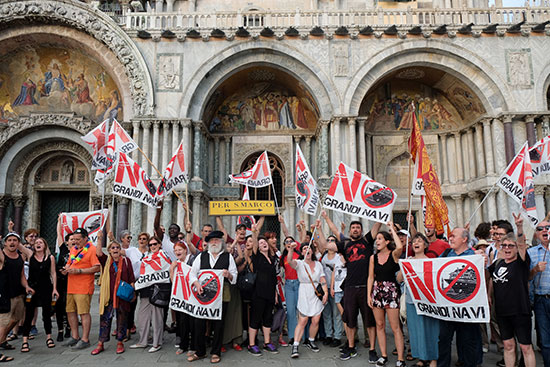 Demonstrations in Venice, Italy
