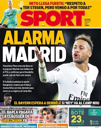 عدد صحيفة سبورت الإسبانية ليوم الأربعاء