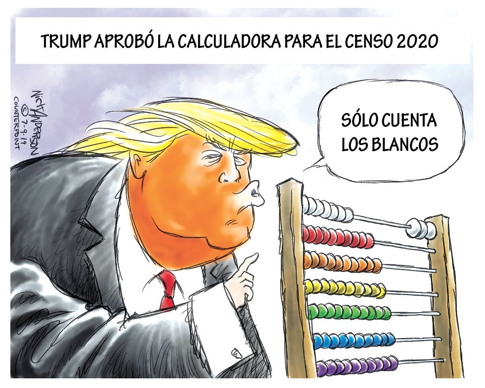 كاريكاتير يسخر من ترامب وتعداد 2020