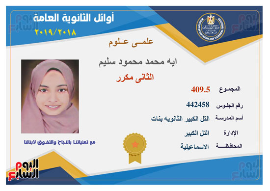 أوائل الثانوية العامة (9) أوائل الثانوية العامة (9)