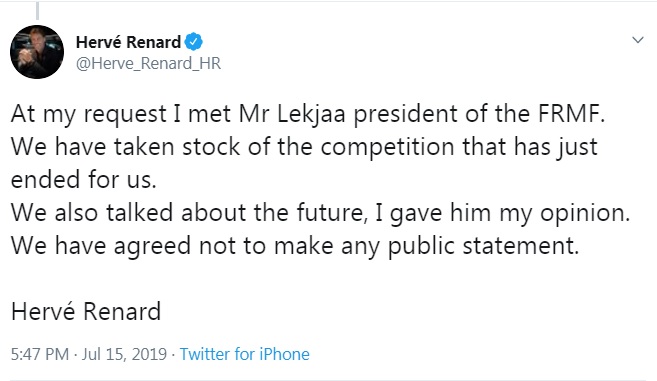 تغريدة رينارد