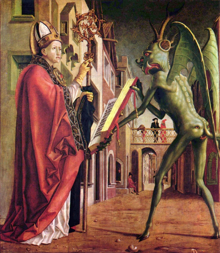 القديس مع الشيطان