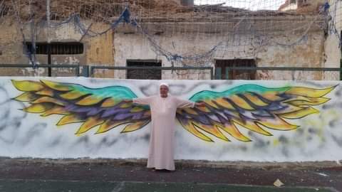 جداريات فنية لتجميل سور مركز شباب قرية تل روزن  (1)