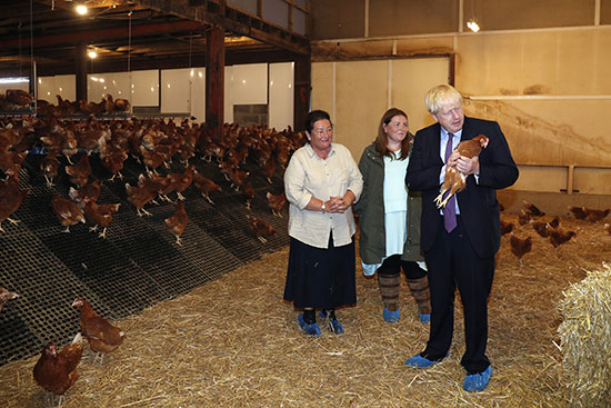 رئيس وزراء بريطانيا خلال زيارته للمزرعة
