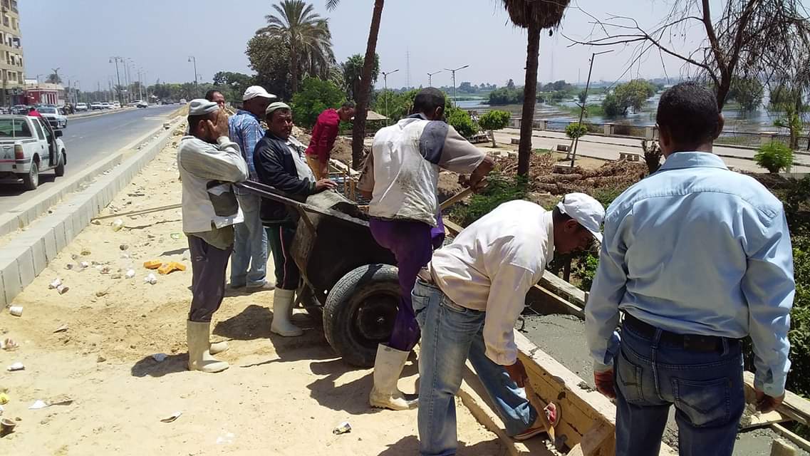 أعمال ممشى كورنيش النيل ببنى سويف (3)