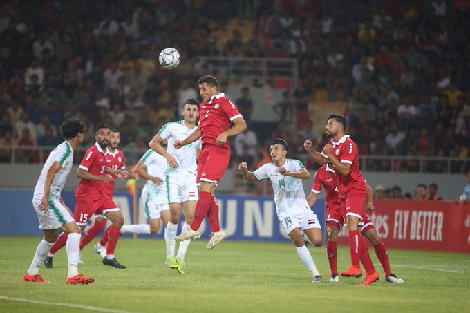 مباراة العراق ولبنان في افتتاح كأس غرب آسيا